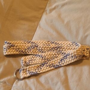 Braided Cream and Blue Belt
